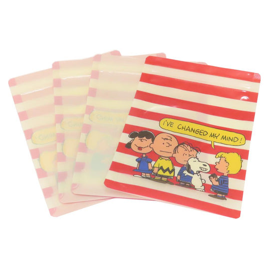 スヌーピー 小分けビニール袋 ストレージバッグ レッド STRIPED PATTERN RD ピーナッツ 大西賢製販 ギフトバッグ キャラクター グッズ メール便可 シネマコレクション