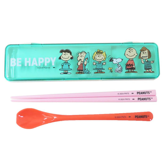 スヌーピー コンビセット お箸＆スプーンセット BE HAPPY ピーナッツ 大西賢製販 ランチグッズ キャラクター グッズ メール便可 シネマコレクション