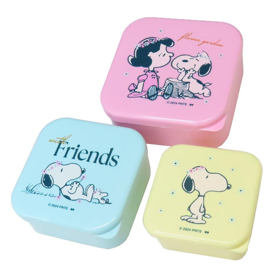 スヌーピー お弁当箱 ランチボックス 3個入り FLOWER GARDEN ピーナッツ 大西賢製販 ランチグッズ キャラクター グッズ シネマコレクション