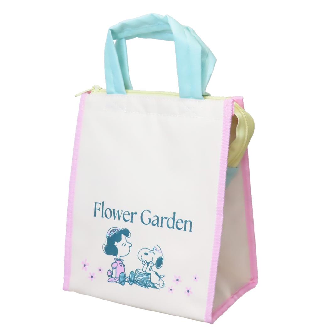 スヌーピー お弁当かばん ランチバッグスクエア M FLOWER GARDEN ピーナッツ 大西賢製販 ランチグッズ キャラクター グッズ メール便可 シネマコレクション
