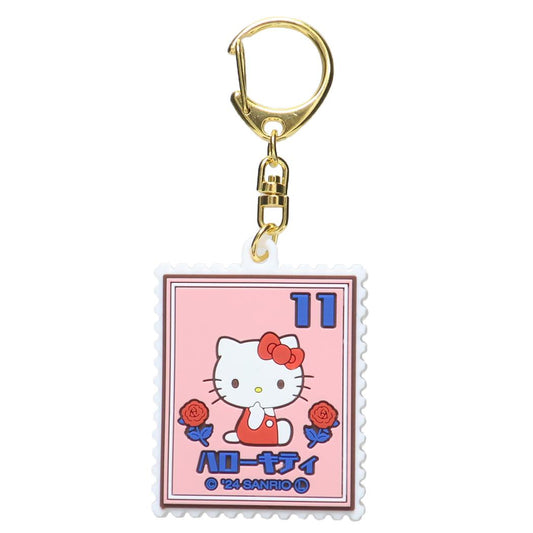 ハローキティ キーホルダー レトロ切手ラバーキーホルダー サンリオ オスト コレクション雑貨 キャラクター グッズ メール便可 シネマコレクション