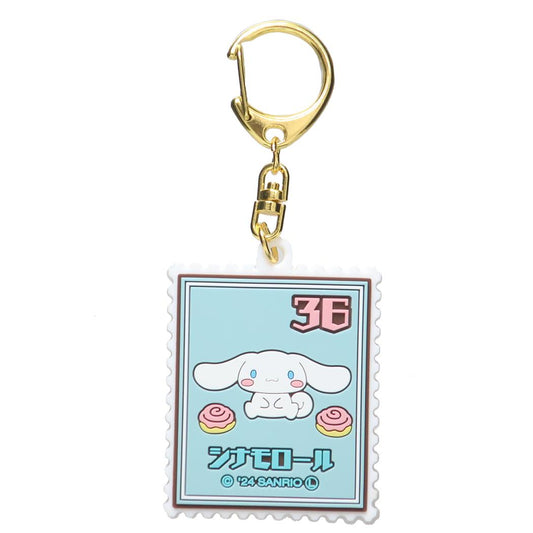 シナモロール キーホルダー レトロ切手ラバーキーホルダー サンリオ オスト コレクション雑貨 キャラクター グッズ メール便可 シネマコレクション