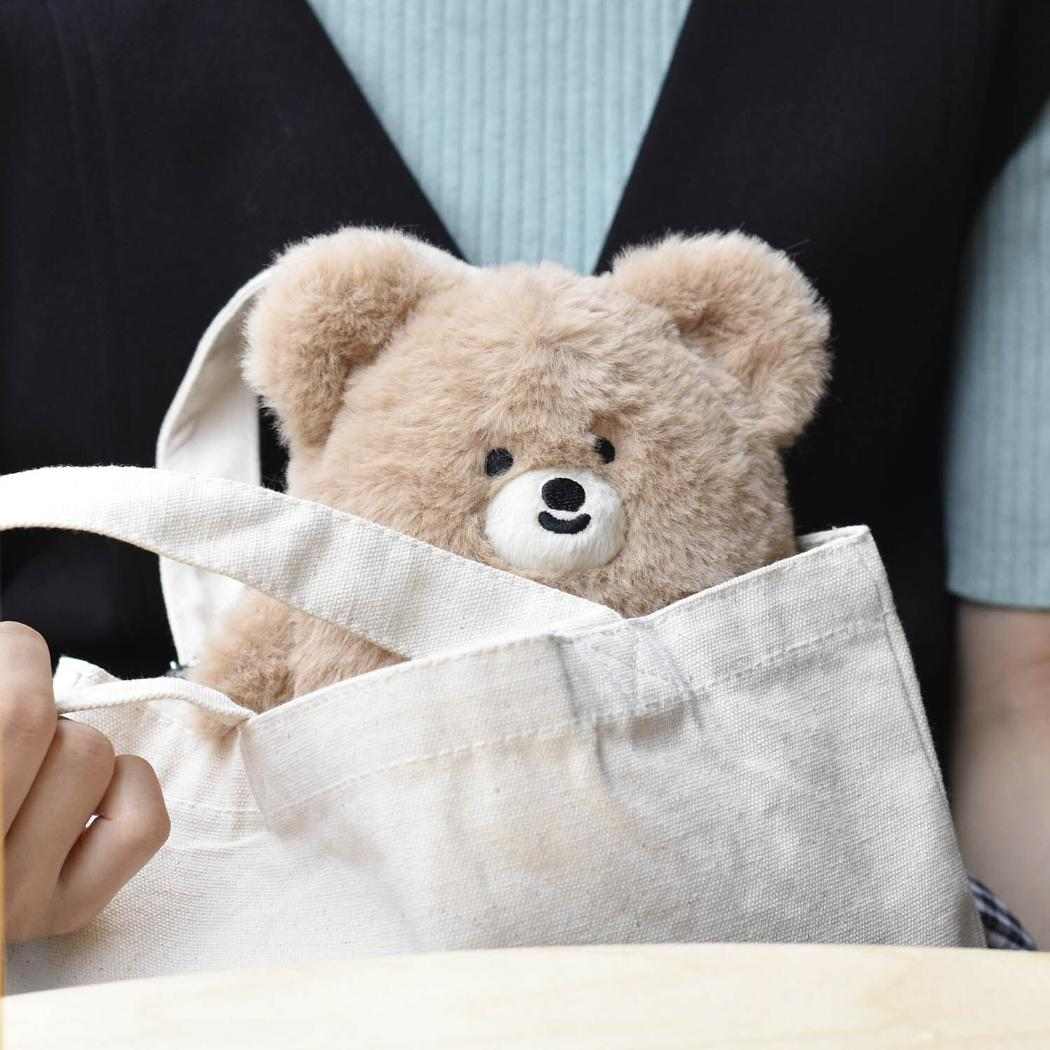 ころまるさん プラッシュドール お座りぬいぐるみ こぐま ピンクベージュ ピージーデザイン