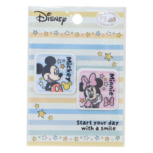 ミッキー＆ミニー ワッペン ミニアイロンパッチシール2枚セット ディズニー パイオニア 手芸用品 キャラクター グッズ メール便可 シネマコレクション