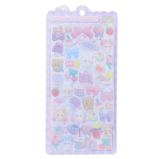 【お一人様1つまで】 シールシート ボンボンドロップシール（フロッキー） ぬいぬいふわ デコシール 手帳 クーリア