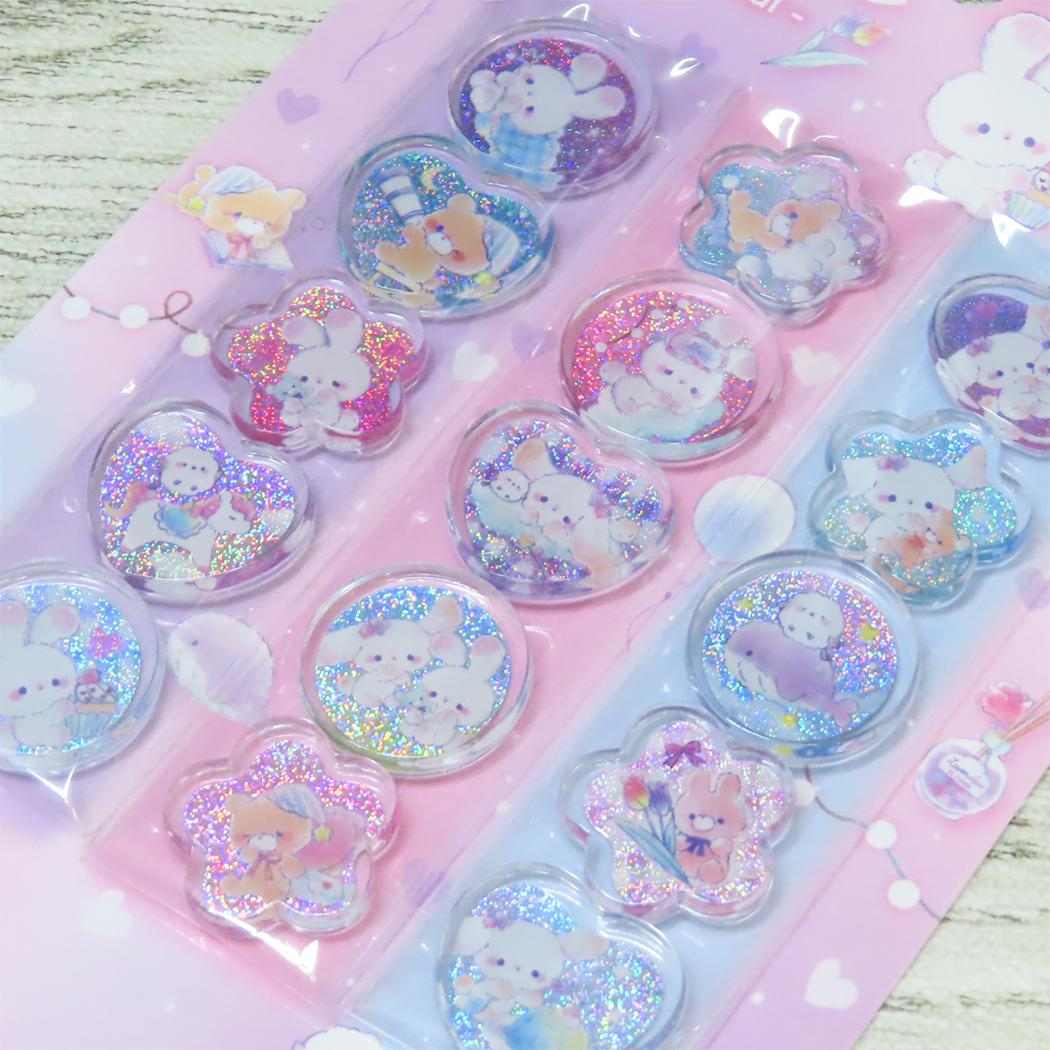 シールシート キラキラおはじきシール おやすみバニー クーリア