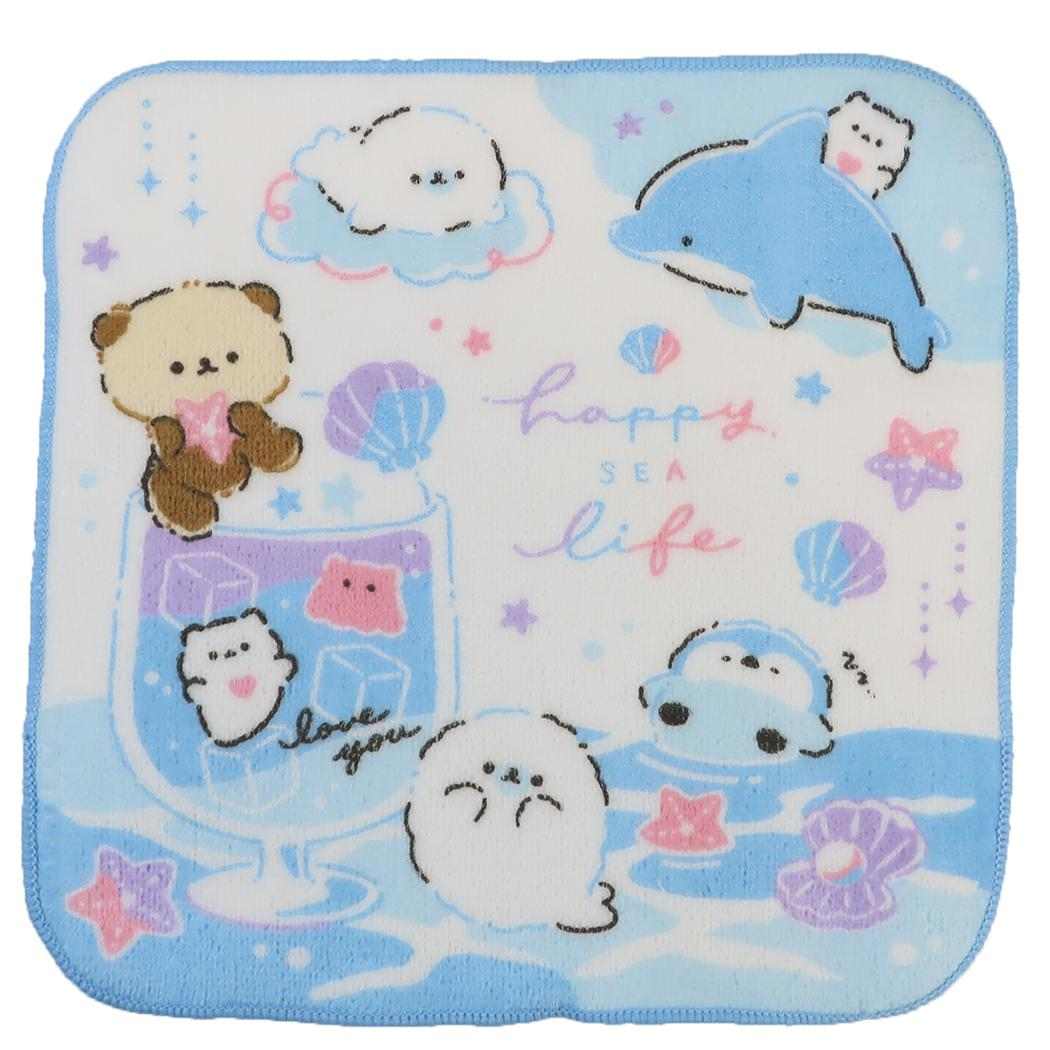 ミニタオル ハンカチタオル ハッピーシーライフ クーリア 汗拭きタオル かわいい ネームタグ付き グッズ メール便可 シネマコレクション