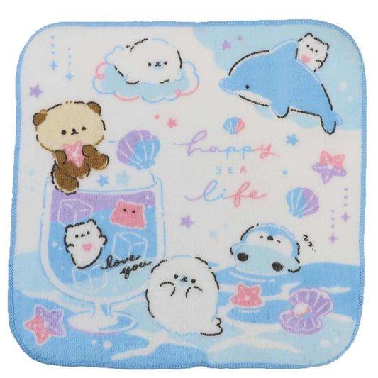 ミニタオル ハンカチタオル ハッピーシーライフ クーリア 汗拭きタオル かわいい ネームタグ付き グッズ メール便可 シネマコレクション