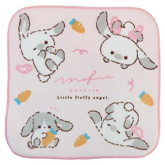 ミニタオル ハンカチタオル もふころりん うさぎ クーリア 汗拭きタオル かわいい ネームタグ付き グッズ メール便可 シネマコレクション