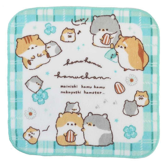 ミニタオル ハンカチタオル はむはむちゃん クーリア 汗拭きタオル かわいい ネームタグ付き グッズ メール便可 シネマコレクション