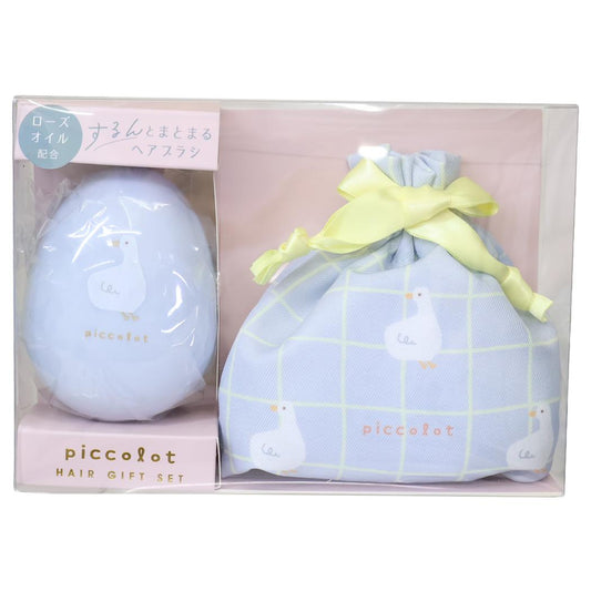 ピッコロット ブラシ ヘアブラシ＆巾着 あひる クーリア プレゼント かわいい グッズ シネマコレクション