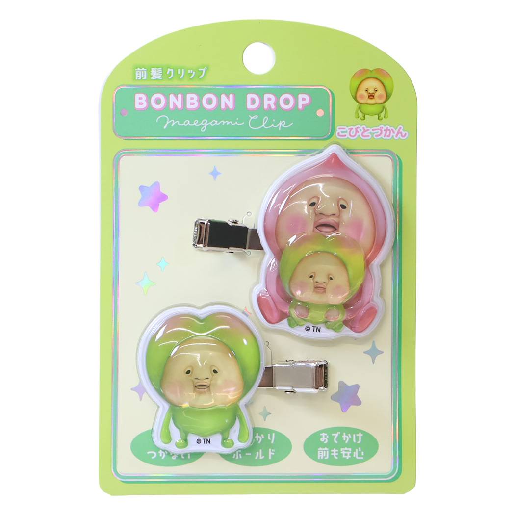 こびとづかん ヘアクリップ ボンボンドロップ 前髪クリップ カクレモモジリ＆スモモノウチ クーリア
