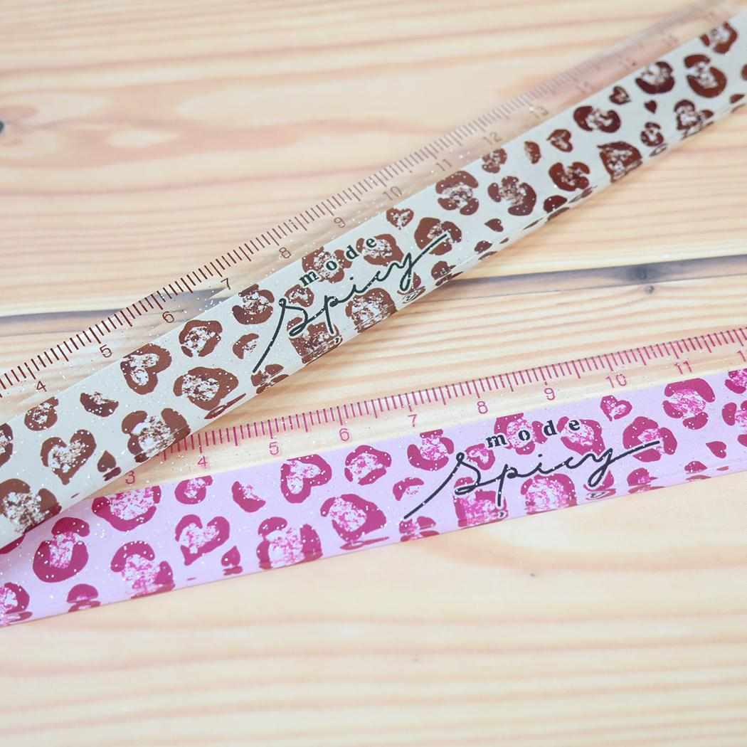 定規 17cmスリムストレートスケール ピンク クーリア