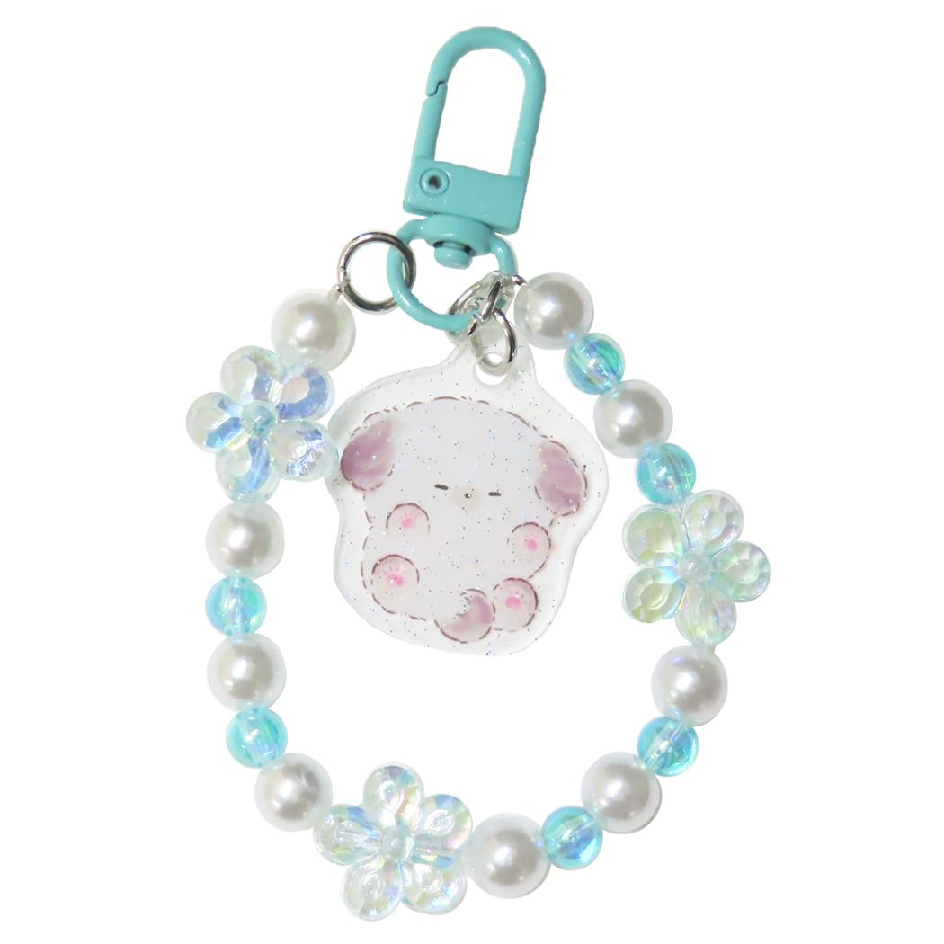なでて キーホルダー アクリルチャーム付きビーズキーホルダー いぬ クーリア プレゼント かわいい グッズ メール便可 シネマコレクション