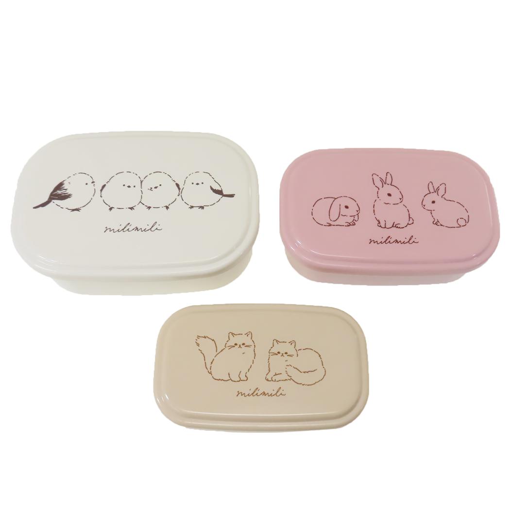 ミリミリお弁当箱抗菌3P入れ子ランチBOX長方形クーリア480ml300ml180ml新学期準備ランチ雑貨グッズシネマコレクション