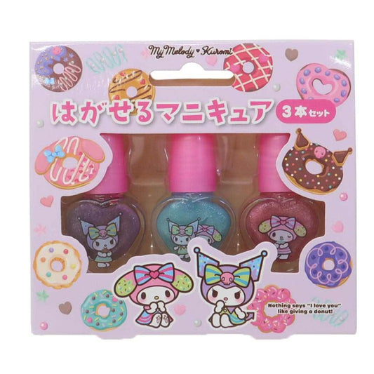 マイメロディ＆クロミ ピールオフネイルアート はがせるマニキュア3本セット サンリオ レイス キッズコスメ キャラクター グッズ シネマコレクション