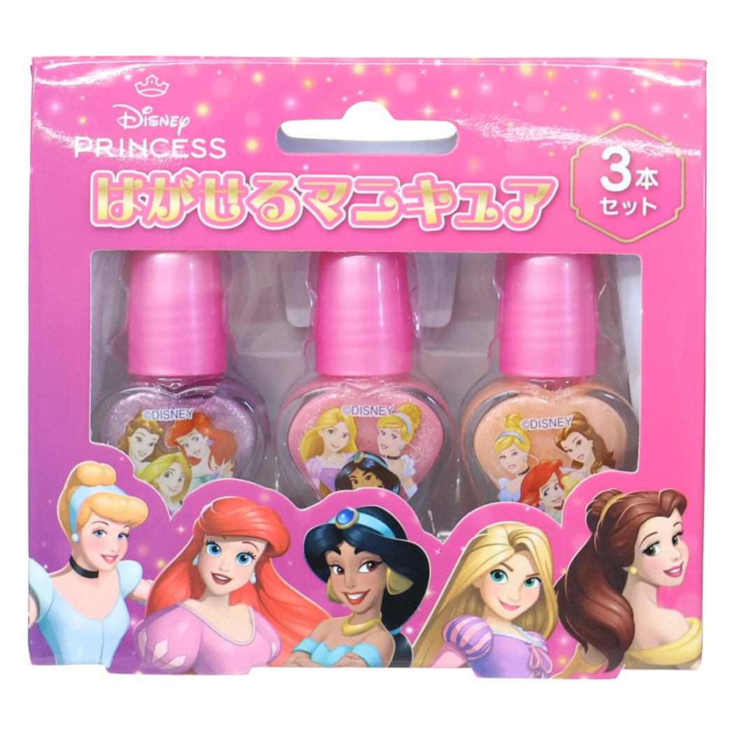 ディズニープリンセス ピールオフネイルアート はがせるマニキュア3本セット Disney レイス キッズコスメ キャラクター グッズ シネマコレクション