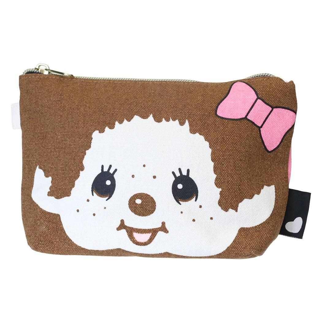 モンチッチ コスメポーチ モンチッチちゃん ハンプ 三角マチポーチ フェイス 帆布 フェイス ラビット