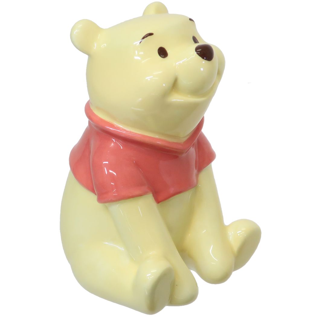 くまのプーさん陶器製貯金箱セラミックフィギュアバンクおすわりディズニーサンアートプレゼントキャラクターグッズシネマコレクション