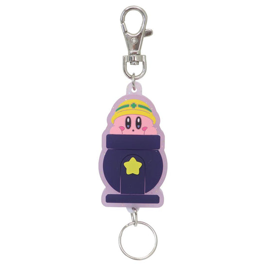 星のカービィ キーリング ラメ入りラバーリールKH カービィ＆たいほう エスケイジャパン 鍵ホルダー キャラクター グッズ メール便可 シネマコレクション