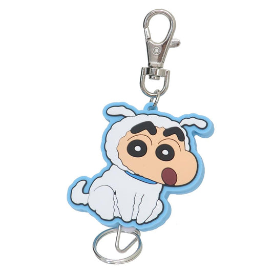 クレヨンしんちゃん キーホルダー ラバーリールキーホルダー シロしんちゃん エスケイジャパン 鍵ホルダー アニメキャラクター グッズ メール便可 シネマコレクション