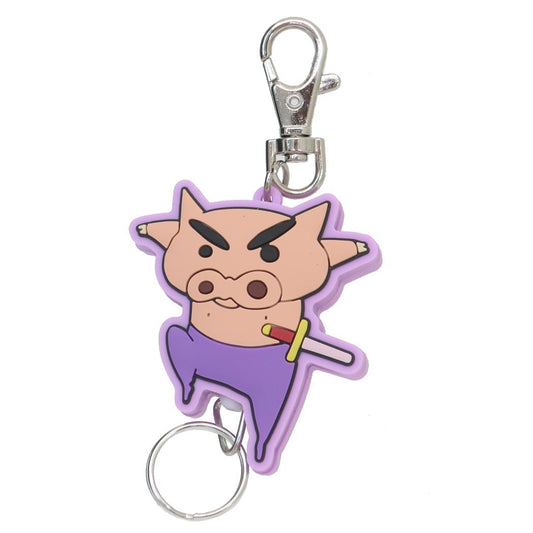 クレヨンしんちゃん キーホルダー ラバーリールキーホルダー ぶりぶりざえもん ジャンプ エスケイジャパン 鍵ホルダー アニメキャラクター グッズ メール便可 シネマコレクション