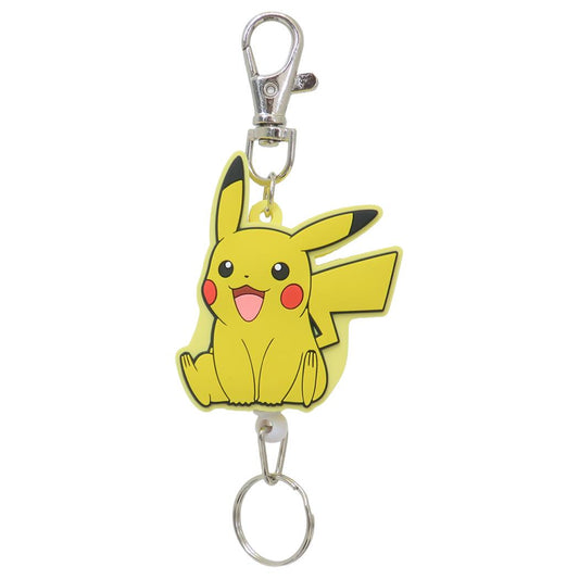 ポケットモンスター キーリング ラバーリールキーホルダー ピカチュウ にこにこおすわり ポケモン エスケイジャパン 鍵ホルダー キャラクター グッズ メール便可 シネマコレクション