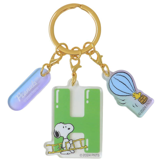 スヌーピー キーリング イニシャル3連アクリルキーホルダー H ピーナッツ エスケイジャパン 3チャーム アクキー キャラクター グッズ メール便可 シネマコレクション