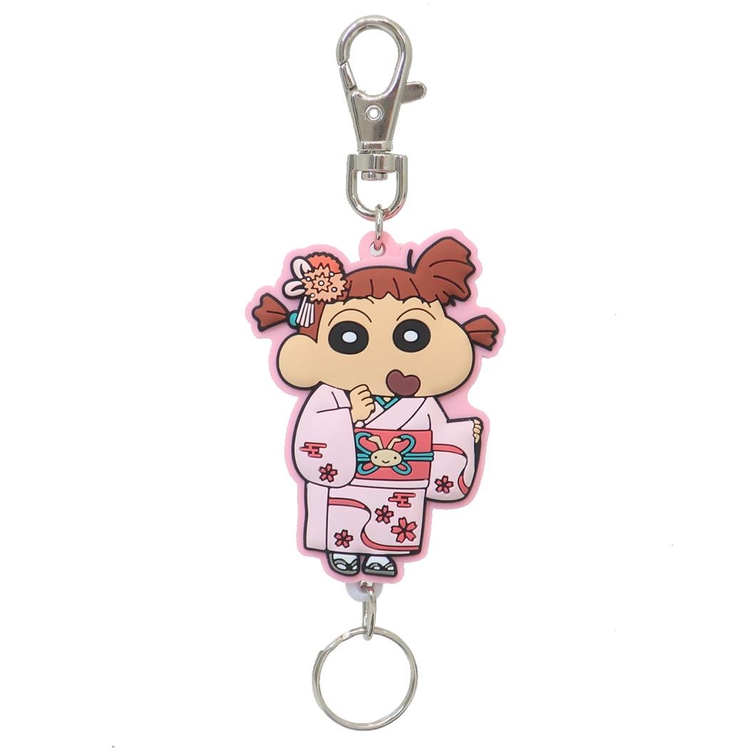 クレヨンしんちゃん キーリング ラバーリールキーホルダー 日本アートシリーズ ネネちゃん エスケイジャパン 鍵ホルダー アニメキャラクター グッズ メール便可 シネマコレクション
