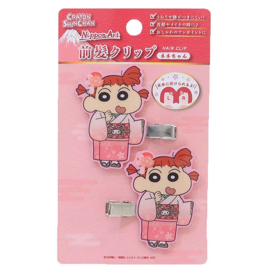 クレヨンしんちゃん ヘアアクセ アクリル前髪クリップ 2個セット 日本アートシリーズ ネネちゃん エスケイジャパン ヘアクリップ アニメキャラクター グッズ メール便可 シネマコレクション