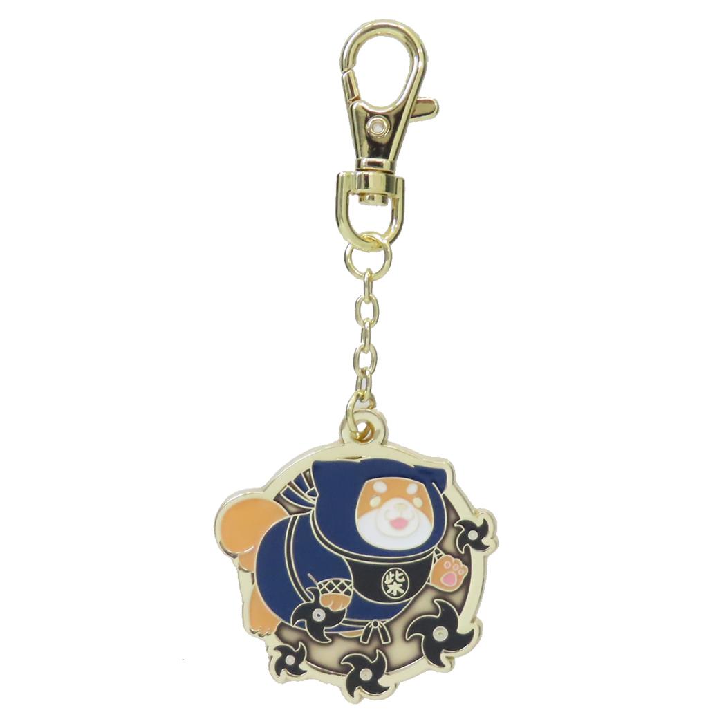 忠犬もちしば キーリング メタルチャームキーホルダー 忍者 エスケイジャパン プレゼント キャラクター グッズ メール便可 シネマコレクション