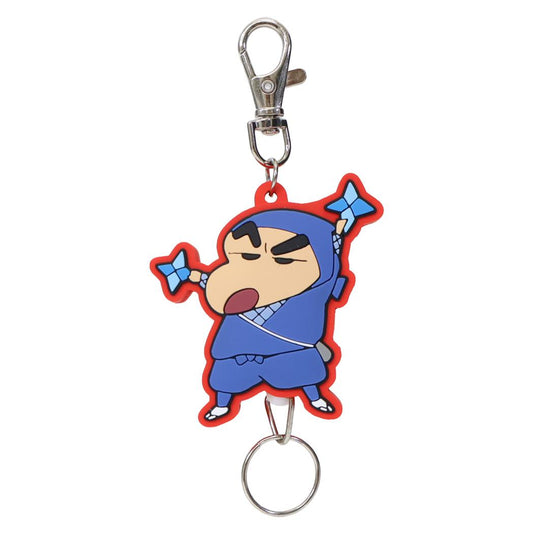 クレヨンしんちゃん キーリング ラバーリールキーホルダー 忍者 しんのすけ エスケイジャパン 鍵ホルダー アニメキャラクター グッズ メール便可 シネマコレクション