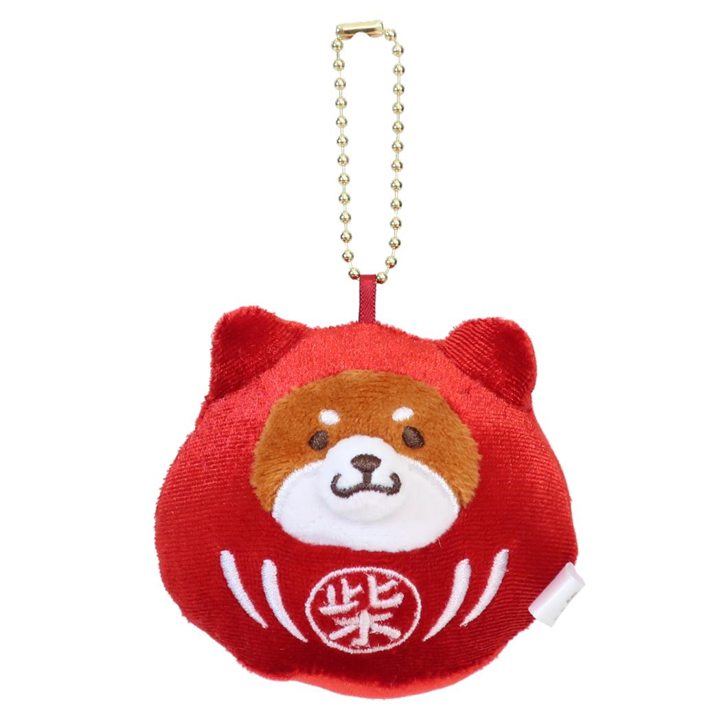 忠犬もちしば マスコット ぬいぐるみボールチェーン 赤色だるま