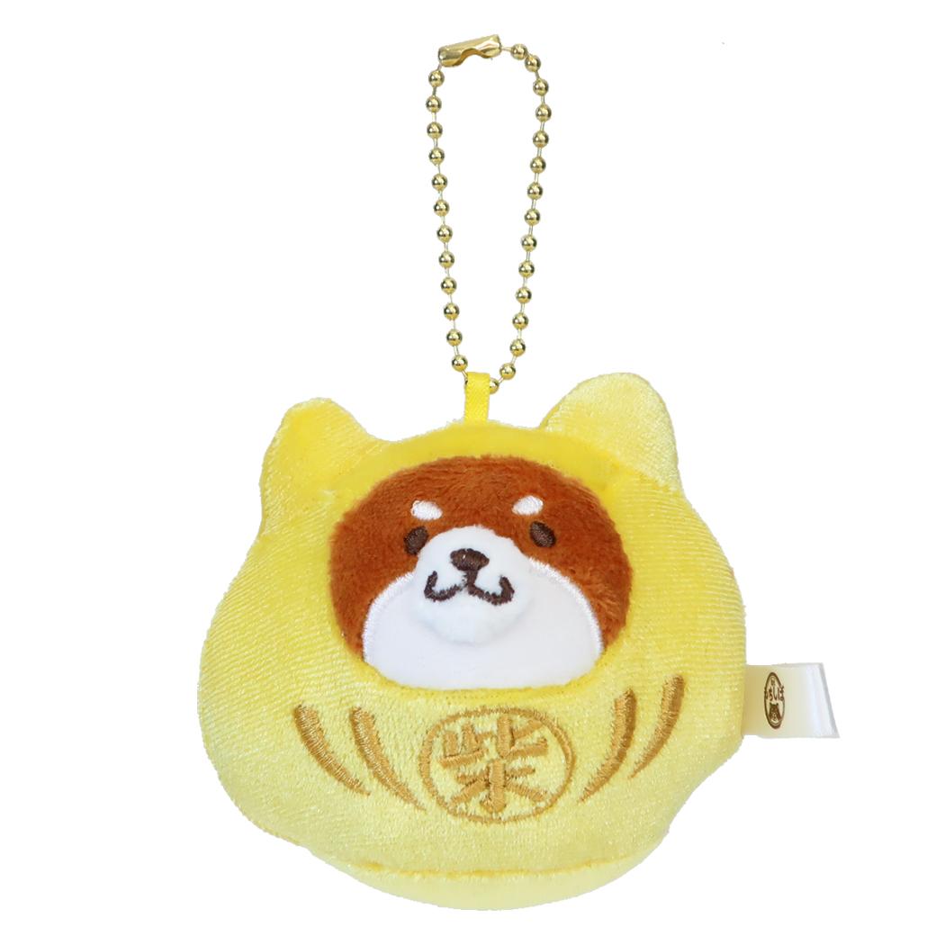 忠犬もちしば マスコット ぬいぐるみボールチェーン 黄色だるま