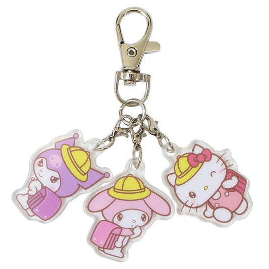 サンリオキャラクターズ キーリング トリオアクリルキーホルダー ハローキティ＆マイメロディ＆クロミ Sanrio