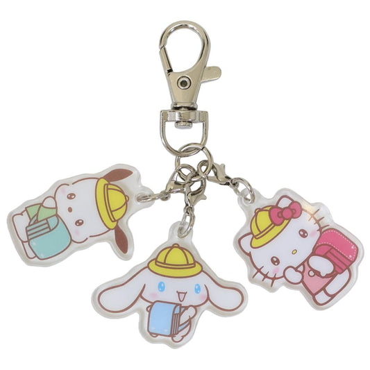 サンリオキャラクターズ キーリング トリオアクリルキーホルダー ハローキティ＆シナモロール＆ポチャッコ Sanrio