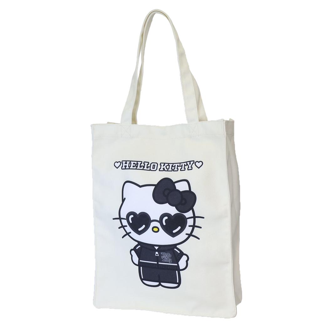 サンリオキャラクターズ 手提げかばん トートバッグ ハートサングラス ハローキティ BK Sanrio