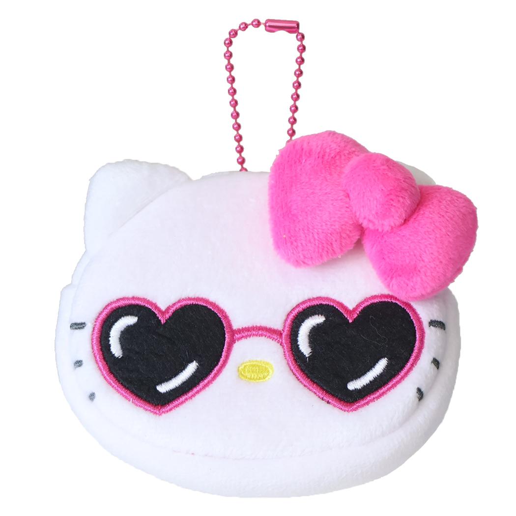 サンリオキャラクターズ キーホルダー ミニフェイスポーチ ハートサングラス ハローキティ PK Sanrio