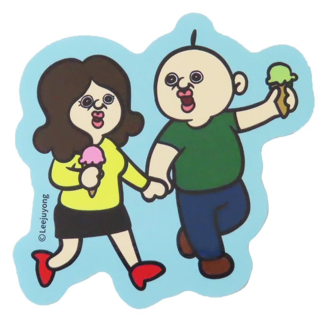 パンパンくんの日常 ダイカットシール 耐水ステッカー オクジ ブルー S＆C デコレーション キャラクター グッズ メール便可 シネマコレクション
