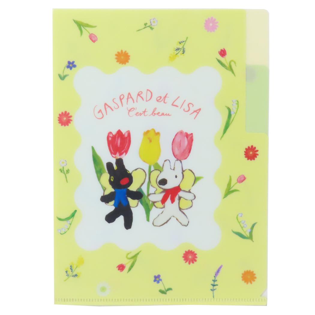リサとガスパール ポケットファイル 2ポケットクリアファイル A5 花 S＆C 新学期準備文具 ミニファイル 絵本キャラクター グッズ メール便可 シネマコレクション