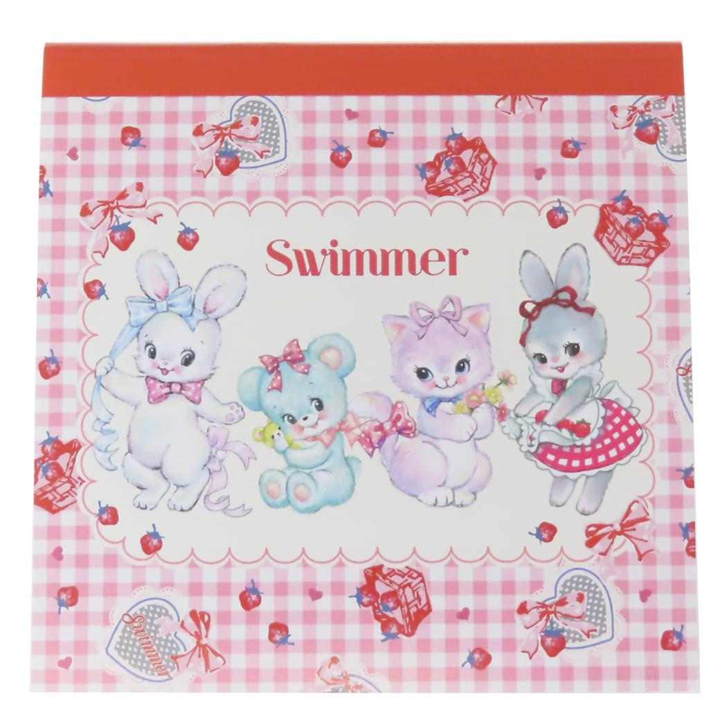 スイマー メモ帳 四角メモ 動物ミックス SWIMMER S＆C 新学期準備文具 キャラクター グッズ メール便可 シネマコレクション