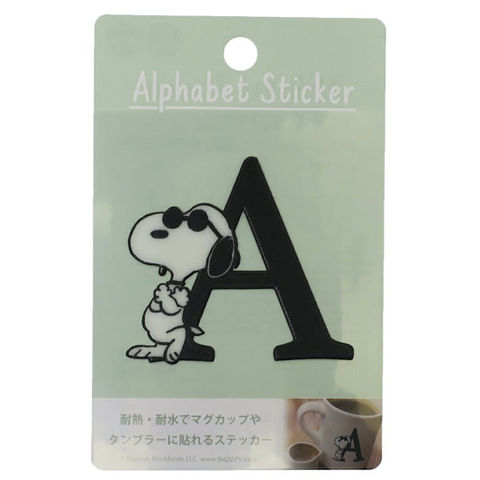 スヌーピーステッカー耐熱耐水イニシャルステッカーアルファベットAピーナッツS＆CコーポレーションDECOシールかわいいキャラクターグッズ通販シネマコレクション