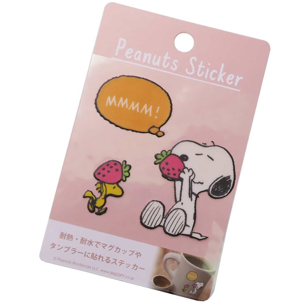 スヌーピーステッカー耐熱耐水ステッカーストロベリーピーナッツS＆Cコーポレーションデコシールかわいいキャラクターグッズ通販シネマコレクション
