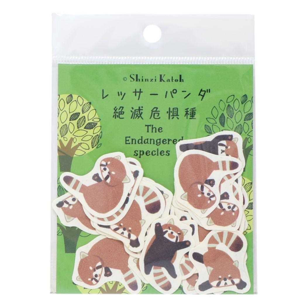 Shinzi Katoh シンジ カトウ フレークシール バナナペーパーフレークシール 絶滅危惧種 レッサーパンダ シール堂印刷 DECOシール デコレーション グッズ メール便可 シネマコレクション