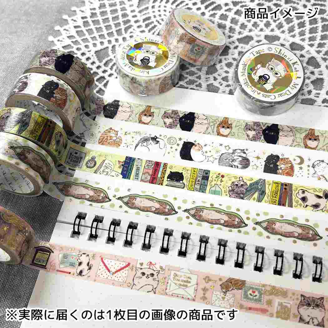 Shinzi Katoh シンジ カトウ マステ きらぴかマスキングテープ 15mm幅 curious cats シール堂印刷