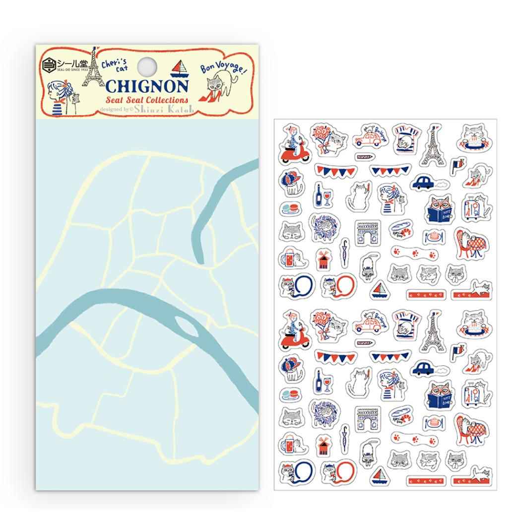 Shinzi Katoh シンジ カトウ シールシート シートシール コレクション Chignon シール堂印刷 手帳デコ デコレーション グッズ メール便可 シネマコレクション