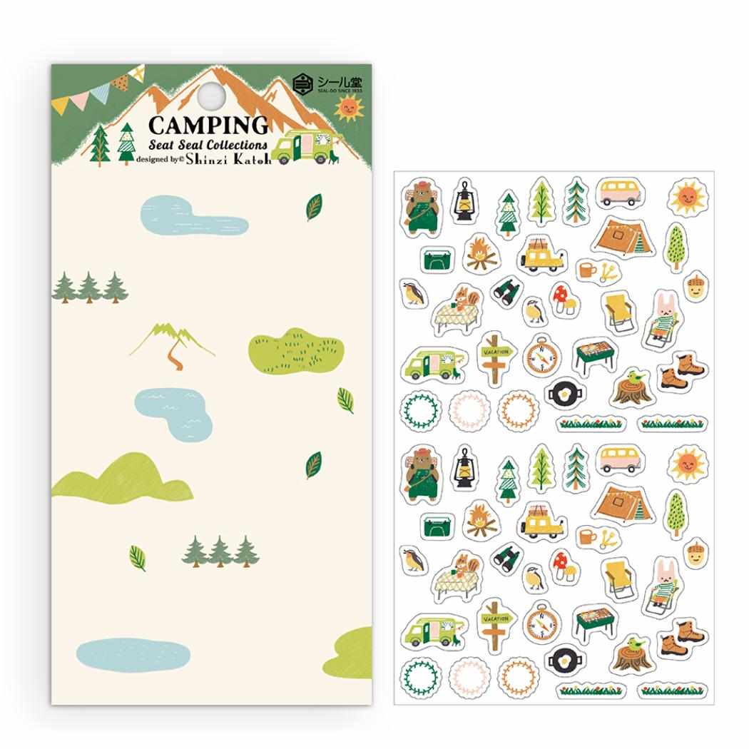 Shinzi Katoh シンジ カトウ シールシート シートシール コレクション CAMPING シール堂印刷 手帳デコ デコレーション グッズ メール便可 シネマコレクション