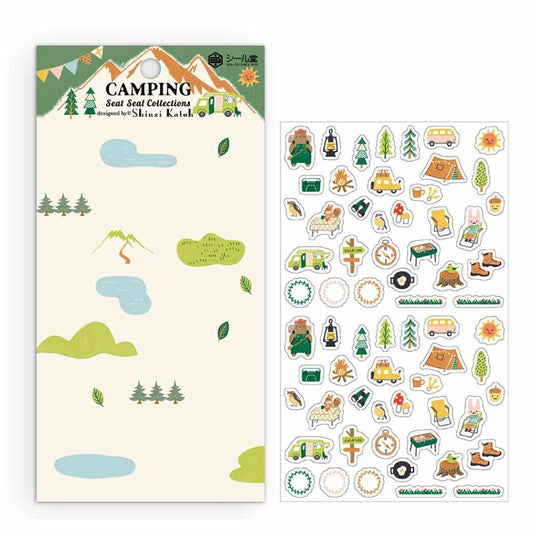 Shinzi Katoh シンジ カトウ シールシート シートシール コレクション CAMPING シール堂印刷 手帳デコ デコレーション グッズ メール便可 シネマコレクション