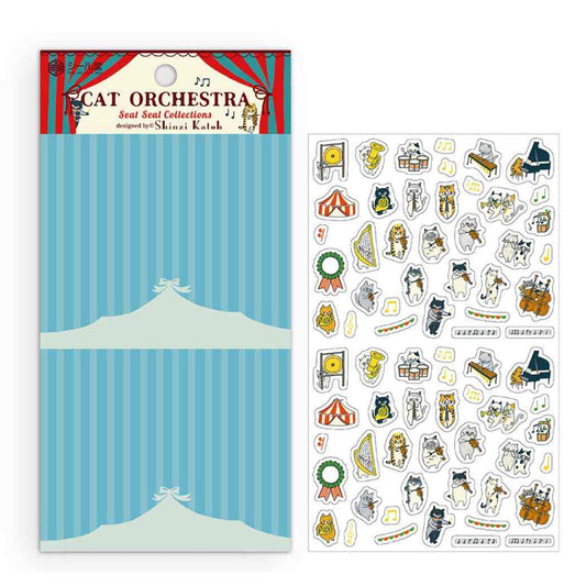 Shinzi Katoh シンジ カトウ シールシート シートシール コレクション CAT ORCHESTRA シール堂印刷 手帳デコ デコレーション グッズ メール便可 シネマコレクション