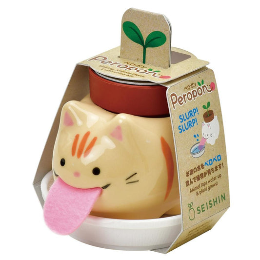 栽培キット ぺロポンキャッツ 茶トラ ミント 聖新陶芸 栽培セット ハーブ 屋内 家庭菜園 プレゼント シネマコレクション